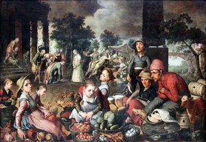 Market Scene with Christ and the Adulteress by Pieter Aertsen